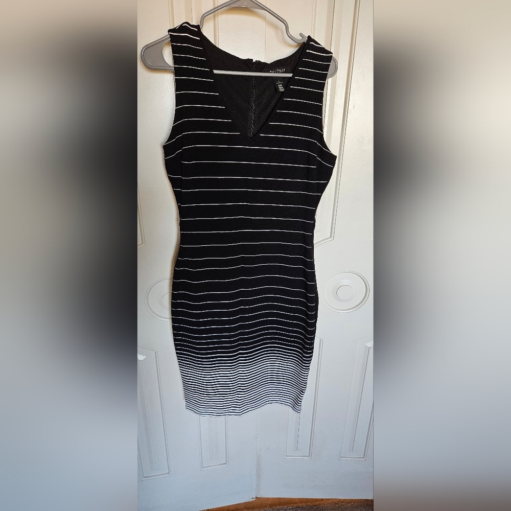 White House Black Market Black and White Gradient Mini Dress